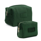 Personalized Velvet Makeup Bag, Custom Quilted Cosmetic Bag